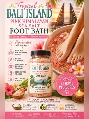 Handcrafted Pink Himalayan Sea Salt Foot Bath - pedicure Soothing Foot Soak